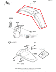 35004-1167-6w Kawasaki New Oem Kx Front Fender Green