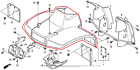 61100-hf1-670za Honda New Oem Trx Fourtrax Front Fender Red