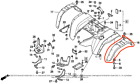 80221-hm5-850za Honda Oem Fourtrax Trx Rear Left Fender Flare Mud Guard