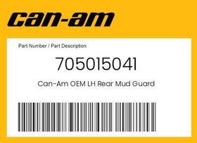705015041 Can-am Genuine Lh Rear Mud Guard -