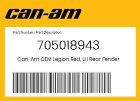 Can-am 705018943 Can-am Genuine Legion Red Lh Rear Fender -