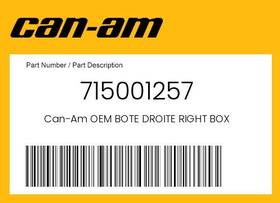 Can-am 715001257 Can-am Genuine Bote Droite Right Box -