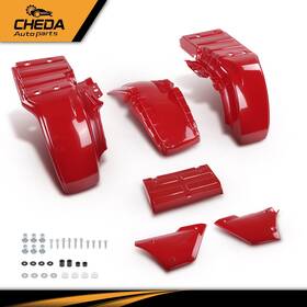 Gpl541237 Cheda Fit Honda Atc250es 85-87 Big Red Front And Rear Fender Kit With Side Panels Trunk Lid