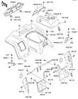 35019-1196 Fender Front Kawasaki 1989-11 Bayou Flap Rh