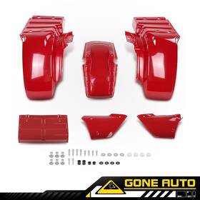 Ga124596 Gone-auto Fit Honda 85 86 87 Atc250es Front And Rear Fender Kit With Side Panels Trunk Lid Red