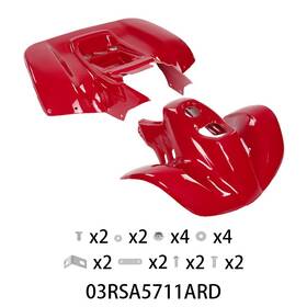 Ga257421 Gone-auto Fit For 1993-2005 Honda Sportrax 90 Trx90 Fenders 2pcs Red Front And Rear Set New