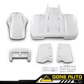 Gone-auto Ga966539 Front And Rear Fender Complete Set Fit For Honda Atc 350x 1985-1986 White Plastic