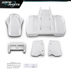 Go2602241123 Goneparts White Plastic Front And Rear Fender Complete Set Fits 1985-1986 Honda Atc 350x