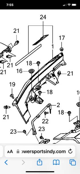 A00ze Honda 61100 Hl6 Talon 1000 Front Hood Fender Right Hand