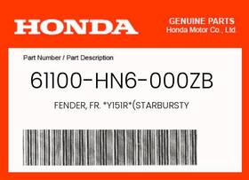 61100-hn6-000zb Honda Genuine Fender Fr. Y151r Starbursty -