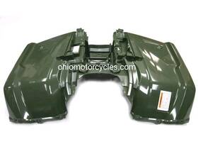 80110-hr3-w91zb.89b Honda 259.44 2014 420 Fe Rancher Rear Green Fender. Fits Electric Shift Models