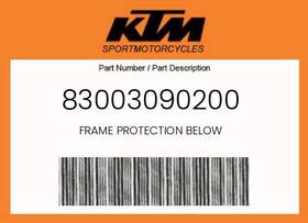 83003090200 Ktm Genuine Frame Protection Below -