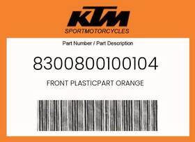 Ktm 8300800100104 Genuine Front Plasticpart Orange -