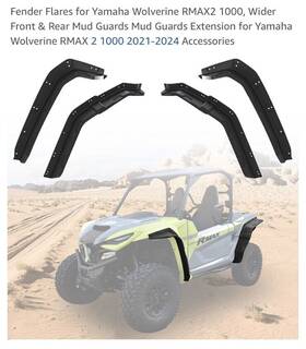 B0cjbgwj5l Litmiracle Fender Flares For Yamaha Wolverine Rmax2 1000 21-24 Front And Rear