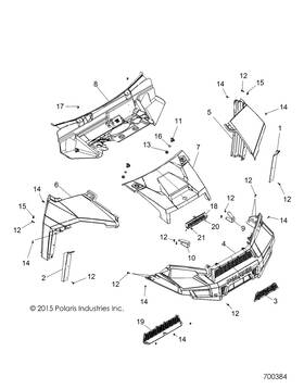 5439754-685 Polaris Front Fender Right Genuine Oem Part Qty 1