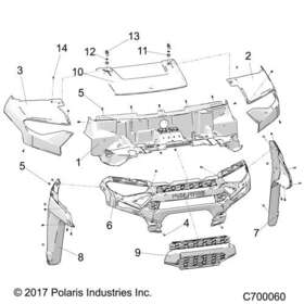 5453725-587 Polaris Fender-front Rh Le Ppc Part Ranger 1000 Xp
