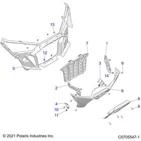 5458898-070 Polaris Fascia-front Spt Blk Genuine Oem Part Qty 1