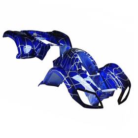 Bdy-3150-bs Redcap Atv Body Plastic Fender Kit Blue Spider Peace Ata Taotao Coolster 110cc 125cc