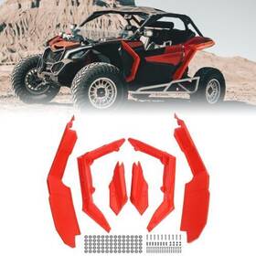 Autv-x3-009rd Sportfairings #newstart88 Red Front And Rear Fender Flares For Can Am Maverick X3 Max Turbo R Rr 2017-2023