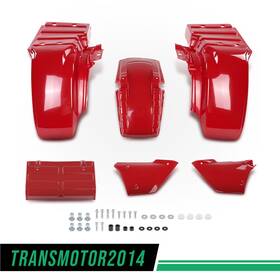 Tra124596 Transmotor2014 Front And Rear Fender Kit Fit Honda Atc250es 85-87 With Side Panels Trunk Lid Red