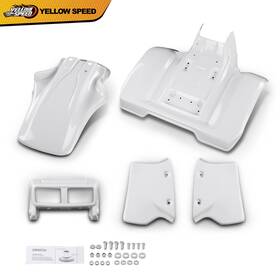 Yel055065 Yellowspeed Front And Rear Fender Complete Set White Plastic Fit For Honda Atc350x 1985-1986