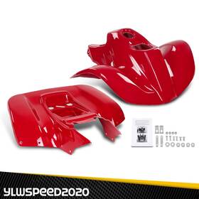 Ylw100401 Ylwspeed20 Fit For Honda Trx90 1993-2005 Red Abs Front And Rear Fenders Set