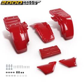 Ylw124596 Ylwspeed2000 Fit Honda Atc250es 85-87 Front And Rear Fender Kit With Side Panels Trunk Lid Red