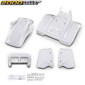 Ylwspeed2000 Ylw966539 Fit For 1985-1986 Honda Atc 350x Front And Rear Fender Complete Set White Plastic