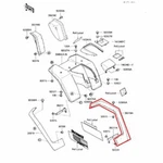 Oem Genuine New Kawasaki Bayou 300 Right Fender Flare Flap Guard. Fixed Price $74.95.