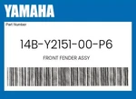 Yamaha Genuine Front Fender Assy 14B-Y2151-00-P6. Fixed Price $117.59.