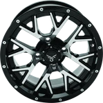 Quadboss Barbwire 14X7 Wheel - Fits 5+2 Offset, 4/110 Bolt Pattern, Black. Fixed Price $209.99.
