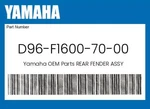 Yamaha Genuine Rear Fender Assy D96-F1600-70-00. Fixed Price $750.69.