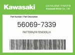 Kawasaki Genuine Pattern,fr Fender,lh 56069-7339. Fixed Price $57.03.