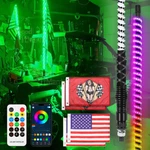 2X 3FT Upgrated Spiral Cob Led Whip Light Antenna W/ Flag For Arctic Wildcat. Fixed Price $105.19.