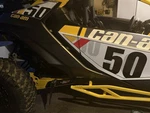 Billet Aluminum Extended Rear Mud Rock Flap Guards Can Am Maverick. Fixed Price $180.00.