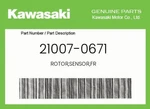 Kawasaki Genuine Rotor,sensor,fr 21007-0671. Fixed Price $87.32.