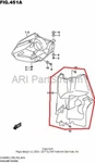 New Oem Suzuki King Quad Eiger 400 Left Side Inner Mud Flap Guard. Fixed Price $114.95.