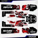 Black White Red Savage Camo Racing Fender Graphics Kit Fits Yamaha Banshee 350. Fixed Price $99.99.