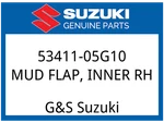 Suzuki Oem Part 53411-05G10 Mud Flap, Inner Rh. Fixed Price $95.99.