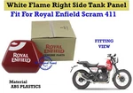 Royal Enfield "white Flame Right Side Tank Panel Fit For Scram 411". Fixed Price $66.75.
