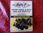 Bolt 2005-8SRIV Three Stage Push Rivets M8 Atv/ut V/motorcycle/snowmobile. Fixed Price $5.99.