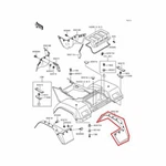 Oem New Kawasaki Bayou 300 4X4 Right Rear Fender Flare Flap Guard. Fixed Price $64.95.