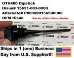 Utv 400, Oil Dipstick Hisun# 15651-003-0000, P003000156500000. Fixed Price $12.99.