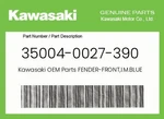 Kawasaki Genuine Fender-front,i.m.blue 35004-0027-390. Fixed Price $706.94.