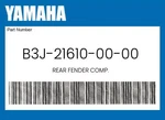 Yamaha Genuine Rear Fender Comp. B3J-21610-00-00. Fixed Price $40.31.