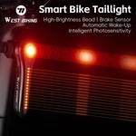 West Biking Waterproof Cycling Light Led Smart Brake Sensing Bike Tail. Fixed Price $22.48.