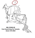 Genuine Foot Guard Assembly BBJ-F8300-00-00 For Yamaha Zuma 125 2022-2025. Fixed Price $242.10.