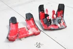1986 Honda Fourtrax TRX350 Front And Rear Fender Guards Mud Flaps Damaged. Fixed Price $350.00.