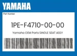 Yamaha Genuine Single Seat Assy 1PE-F4710-00-00. Fixed Price $201.59.