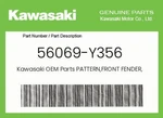 Kawasaki Genuine Pattern,front Fender,rr,rh 56069-Y356. Fixed Price $24.36.